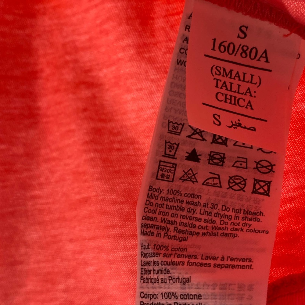 ALLSAINTS Spitalfields Coni Tie Dye T-shirt Red Shoulder Pad Tie Front NWT Small - Picture 8 of 15